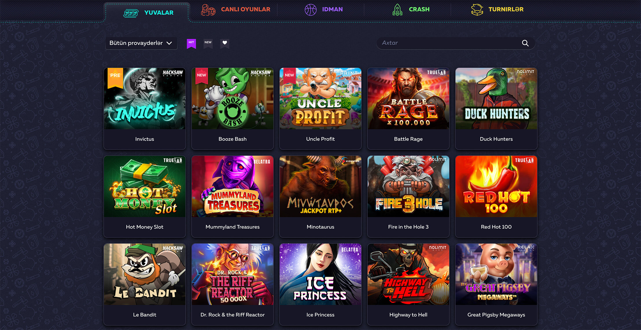VAVADA onlayn kazinosunda populyar slot oyunları – Invictus, Booze Bash, Uncle Profit və daha çoxu